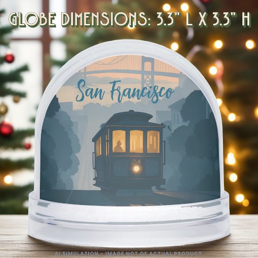 Nostalgic San Francisco Cable Car Travel Keepsake  Sneeuwbol