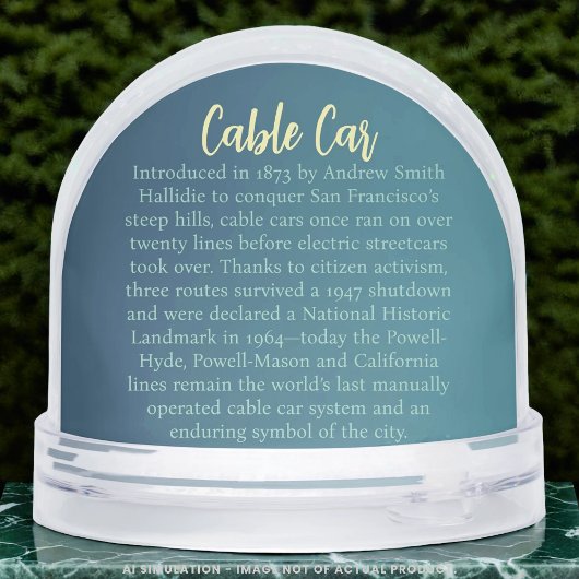 Nostalgic San Francisco Cable Car Travel Keepsake  Sneeuwbol
