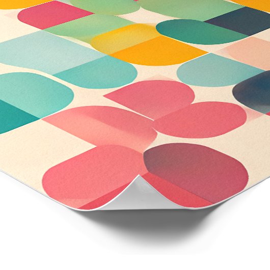 Nostalgic Textile Art: Retro Grid Quilt Poster (Hoek)