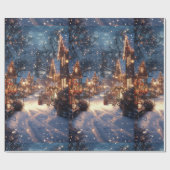 Nostalgic Victorian Christmas Village Wrapping Pap Cadeaupapier (Vlak)