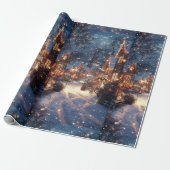 Nostalgic Victorian Christmas Village Wrapping Pap Cadeaupapier (Uitgerold)