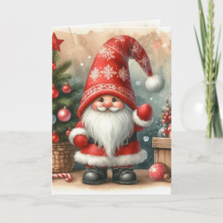 Nostalgic Vintage Christmas Santa Claus watercolor Kaart