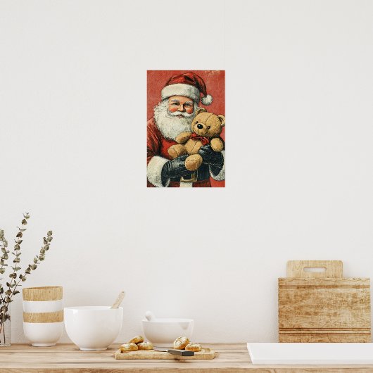 Nostalgic Vintage Christmas Santa Poster (Keuken)