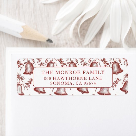 Nostalgic Vintage Red Christmas Bells Etiket (Insitu)