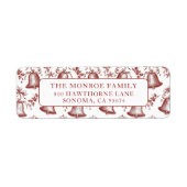 Nostalgic Vintage Red Christmas Bells Etiket (Voorkant)