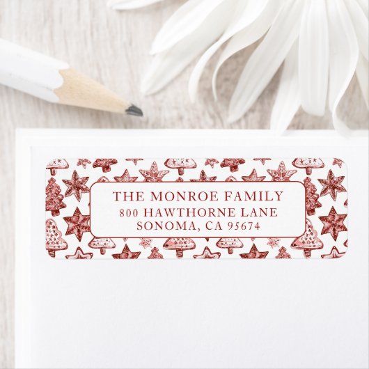 Nostalgic Vintage Red Christmas Cookies Etiket (Insitu)