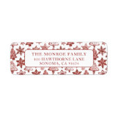 Nostalgic Vintage Red Christmas Cookies Etiket (Voorkant)