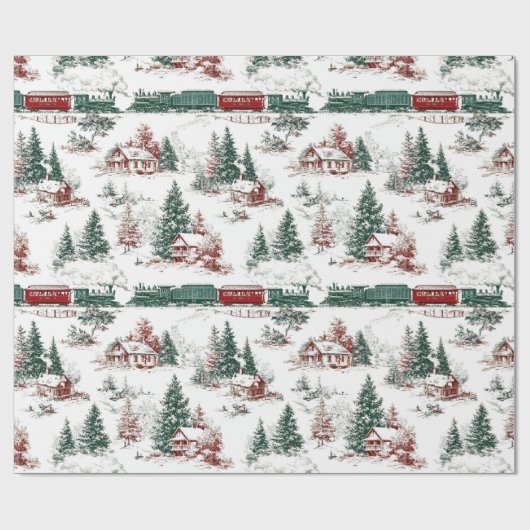 Nostalgic Vintage Red Green Cadeaupapier (Vlak)