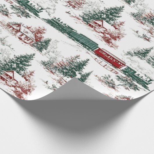 Nostalgic Vintage Red Green  Cadeaupapier (Hoek)
