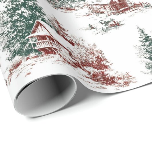 Nostalgic Vintage Red Green  Cadeaupapier (Rol Hoek)