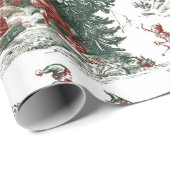 Nostalgic Vintage Red Green Christmas Cadeaupapier (Rol Hoek)