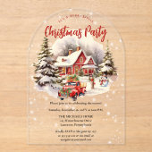 Nostalgic Vintage Red Truck Christmas Party Acryl Uitnodigingen (Voorkant)