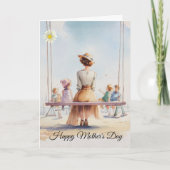 Nostalgic Watercolor Mother's Day Kaart (Voorkant)