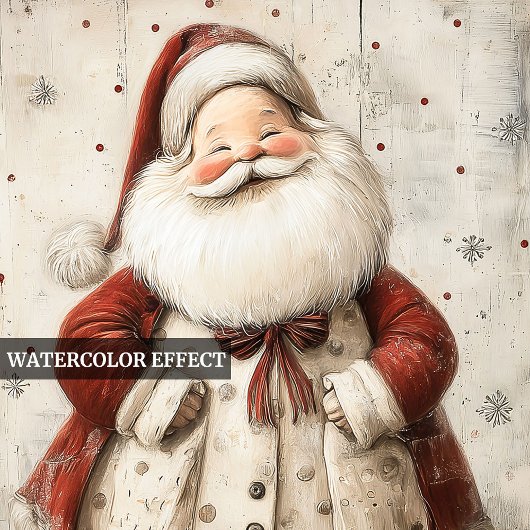 Nostalgic Watercolor Red White Christmas Snowman Feestdagenkaart