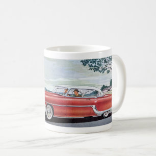 NOSTALGIE AUTO ILLUSTRATIE KOFFIEMOK