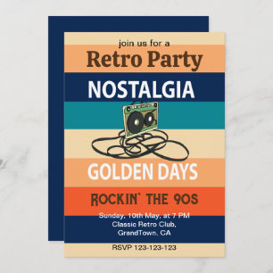 Nostalgie Golden Days Cassettebandje Retro Party Kaart