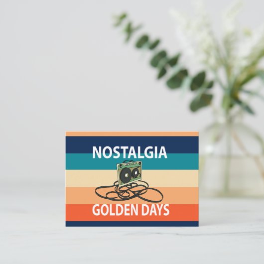 Nostalgie Golden Days Cassettebandje Visitekaartje (Staand voorkant)