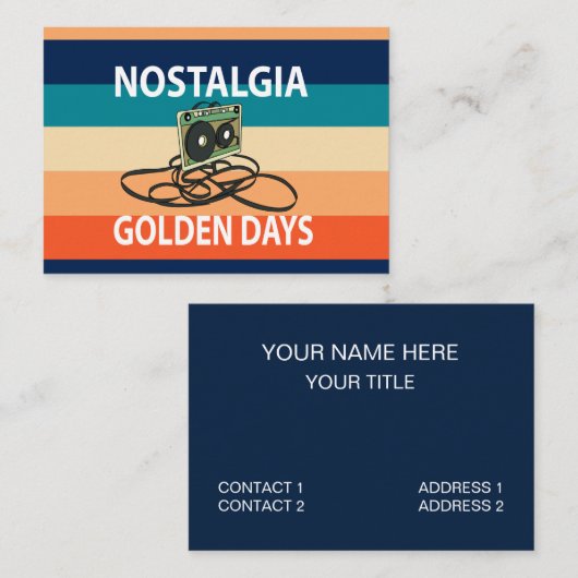 Nostalgie Golden Days Cassettebandje Visitekaartje (Voorkant / Achterkant)