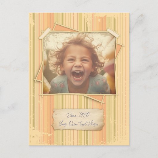 Nostalgie. Grunge foto-effect Sjabloon  Briefkaart (Voorkant)