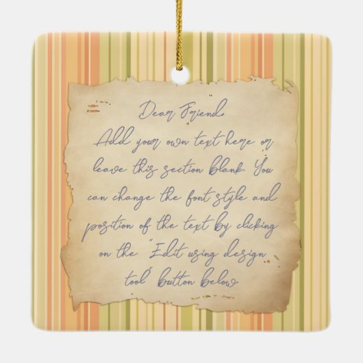 Nostalgie. Grunge foto-effect Sjabloon  Keramisch Ornament (Achterkant)