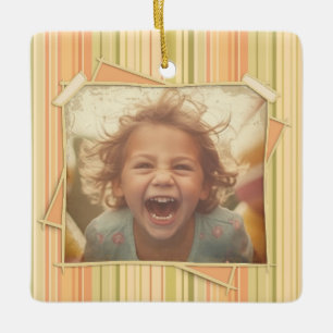 Nostalgie. Grunge foto-effect Sjabloon Keramisch Ornament
