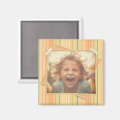 Nostalgie. Grunge foto-effect Sjabloon Magneet (Voorkant / Achterkant)