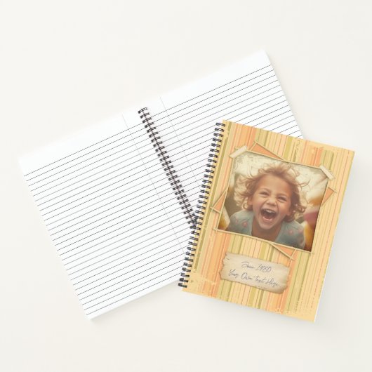 Nostalgie. Grunge foto-effect Sjabloon  Notitieboek (Binnen)