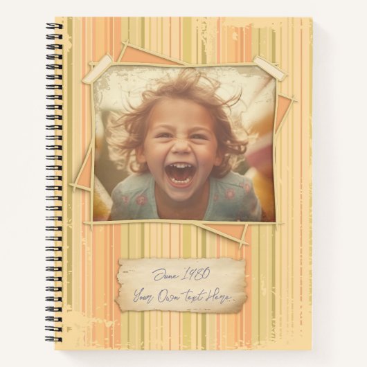 Nostalgie. Grunge foto-effect Sjabloon  Notitieboek (Voorkant)