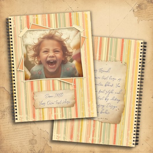 Nostalgie. Grunge foto-effect Sjabloon Notitieboek