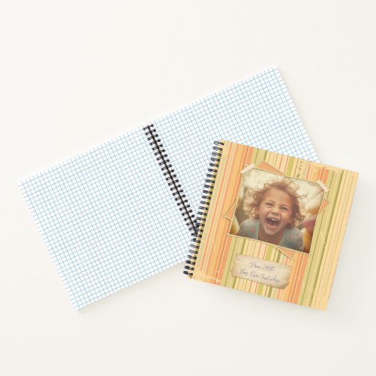 Nostalgie. Grunge foto-effect Sjabloon  Notitieboek (Binnen)