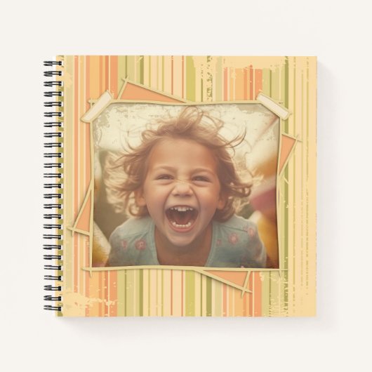 Nostalgie. Grunge foto-effect Sjabloon  Notitieboek (Voorkant)