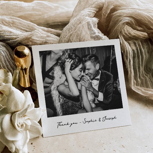 Nostalgie | Instant foto-uitstraling bruiloft Bedankkaart