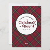 Nostalgie Los: Retro Kerstmis Vibes Tartan Feestdagenkaart (Achterkant)