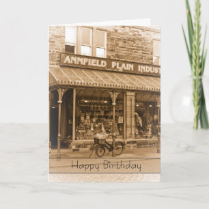 , nostalgie, Retro Birthday-kaart - oude winkel Kaart