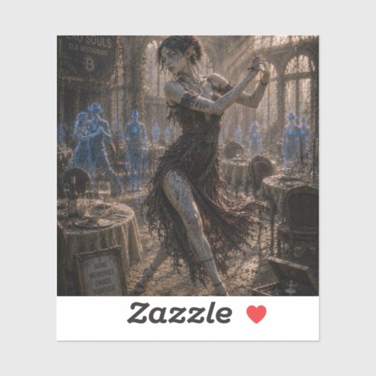 Nostalgie / Tangodanser / Oud Restaurant Sticker (Vel)