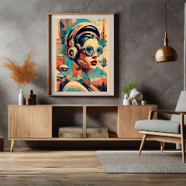 Nostalgie Twist Futurisme Vrouw Poster