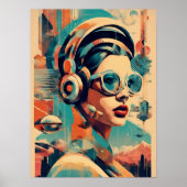 Nostalgie Twist Futurisme Vrouw Poster (Voorkant)