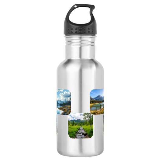 Nostalgie vakantie personaliseren waterfles  (Voorkant)