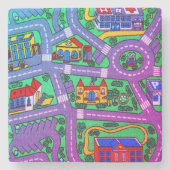 Nostalgie van 90 jaar, tapijtvloed van het spoor stenen onderzetter (Voorkant)