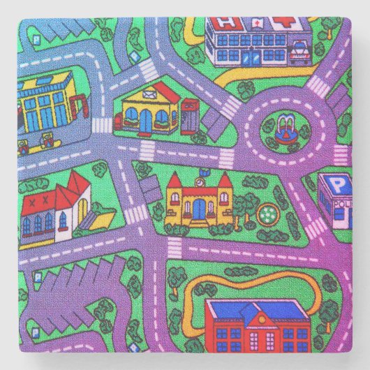 Nostalgie van 90 jaar, tapijtvloed van het spoor stenen onderzetter (Voorkant)