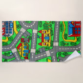 Nostalgie van 90 jaar, tapijtvloed van het spoor strandlaken (Voorkant)