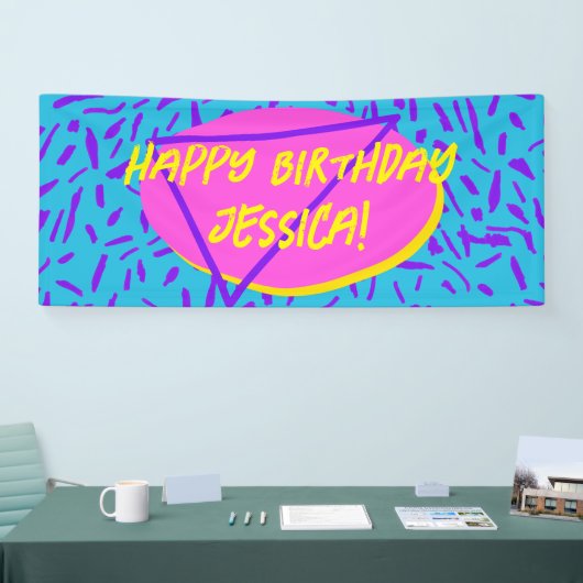 Nostalgisch 90's 'Birthday Banner' Spandoek (Beurs)