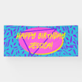 Nostalgisch 90's 'Birthday Banner' Spandoek (Horizontaal)