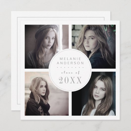 Nostalgisch Afstuderen Instagram Style Fotocollage Kaart (Voorkant / Achterkant)