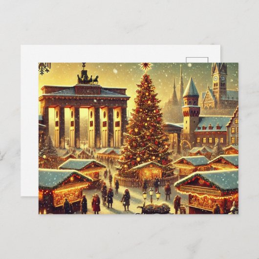 Nostalgisch Berlins Kerstontwerp – Kerstmagie Feestdagenkaart (Voorkant / Achterkant)