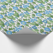 Nostalgisch blauw blikvangpapier voor de ochtend cadeaupapier (Hoek)