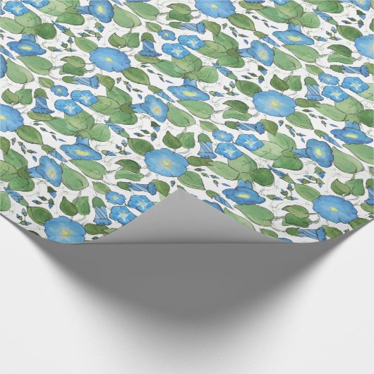 Nostalgisch blauw blikvangpapier voor de ochtend cadeaupapier (Hoek)