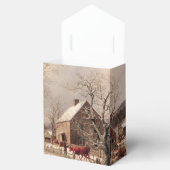 Nostalgisch Boerderij Landschap in Winter Favor Bo Bedankdoosjes (Geopend)