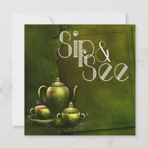 Nostalgisch bostheeplank en zie Baby shower Kaart