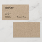Nostalgisch Bruin Echt Kraft Papier Elegante Sjabl Visitekaartje (Voorkant / Achterkant)